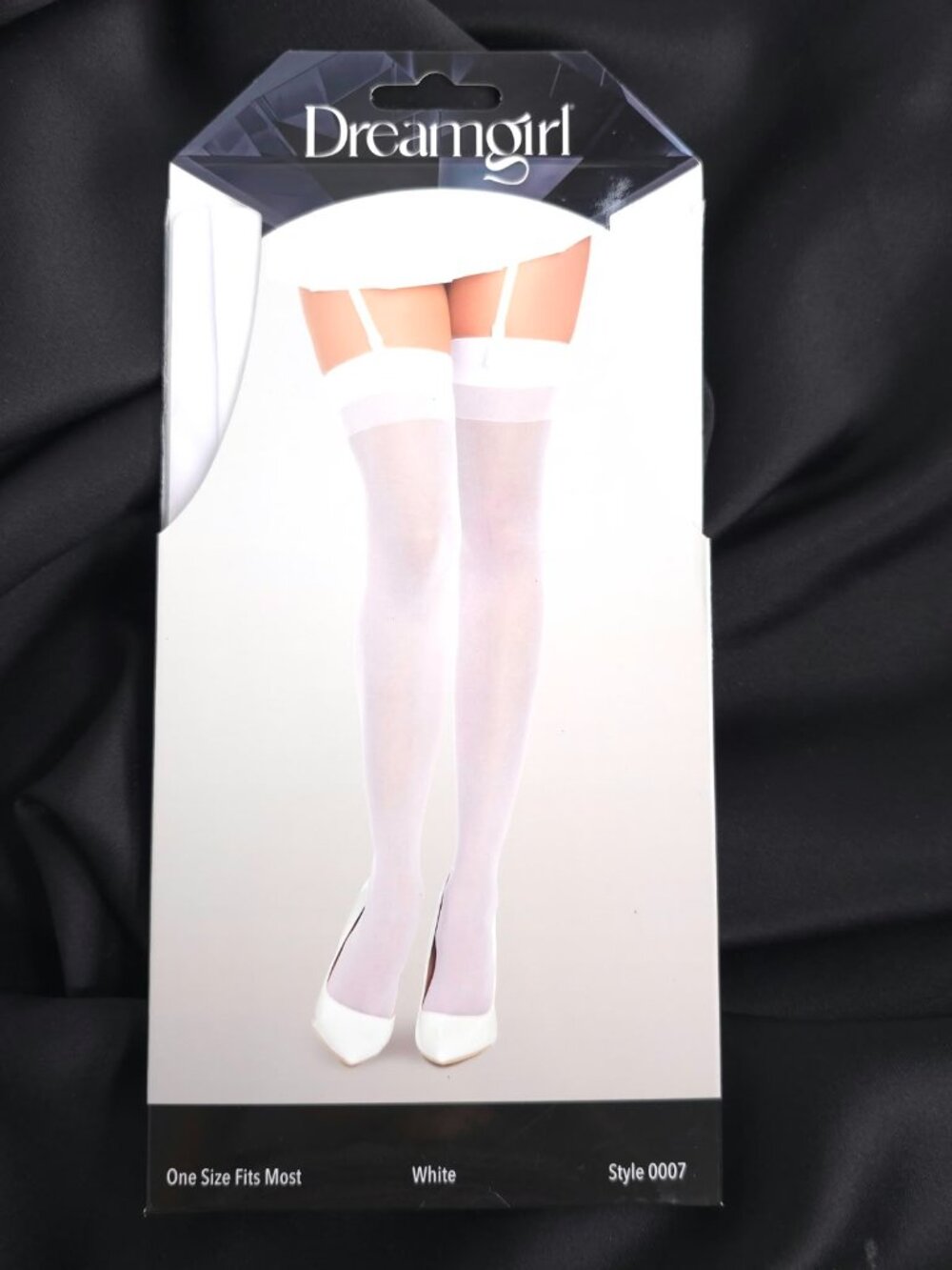 Dreamgirl White Sheer Thigh Highs Back Seam 0007